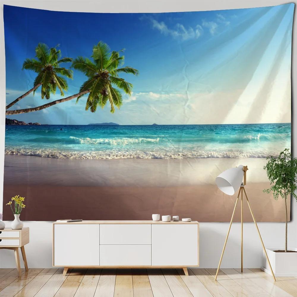 Bohemian Tapestry Nordic Tropical Beach Tapestry Mandala Wall Hanging Hippie Bedroom Decor Psychedelic Tapestry