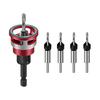Countersink Drill Bit Set Adjustable Depth Stop Drill Bits Adjustable Hex Wrench Spiral Flute HSS M2 High Speed Steel 4-Edge Drill Bits