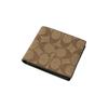 Coach Billfold Wallet 10 Compact Multi-Card Short Folding Men Wallet Khaki 66551-QBTN2