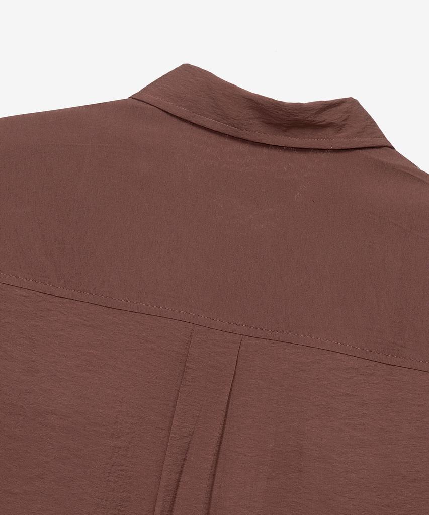 MINDBRIDGE [Couture] Pocket Oversized Brown Short Sleeve Shirt