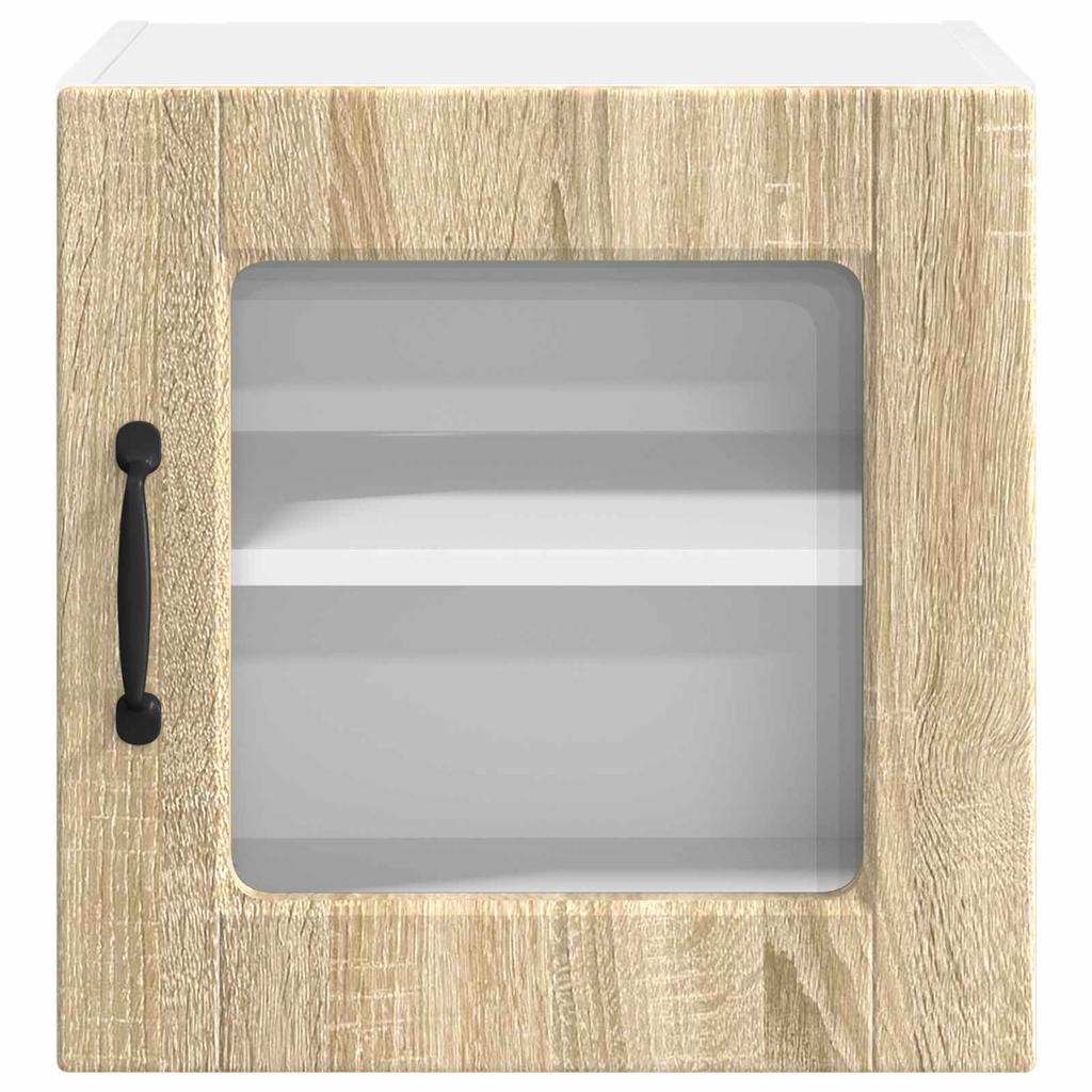 Wall Mounted Glass Cabinet PORTO Sonoma Oak 40 X 31 X 40 Cm