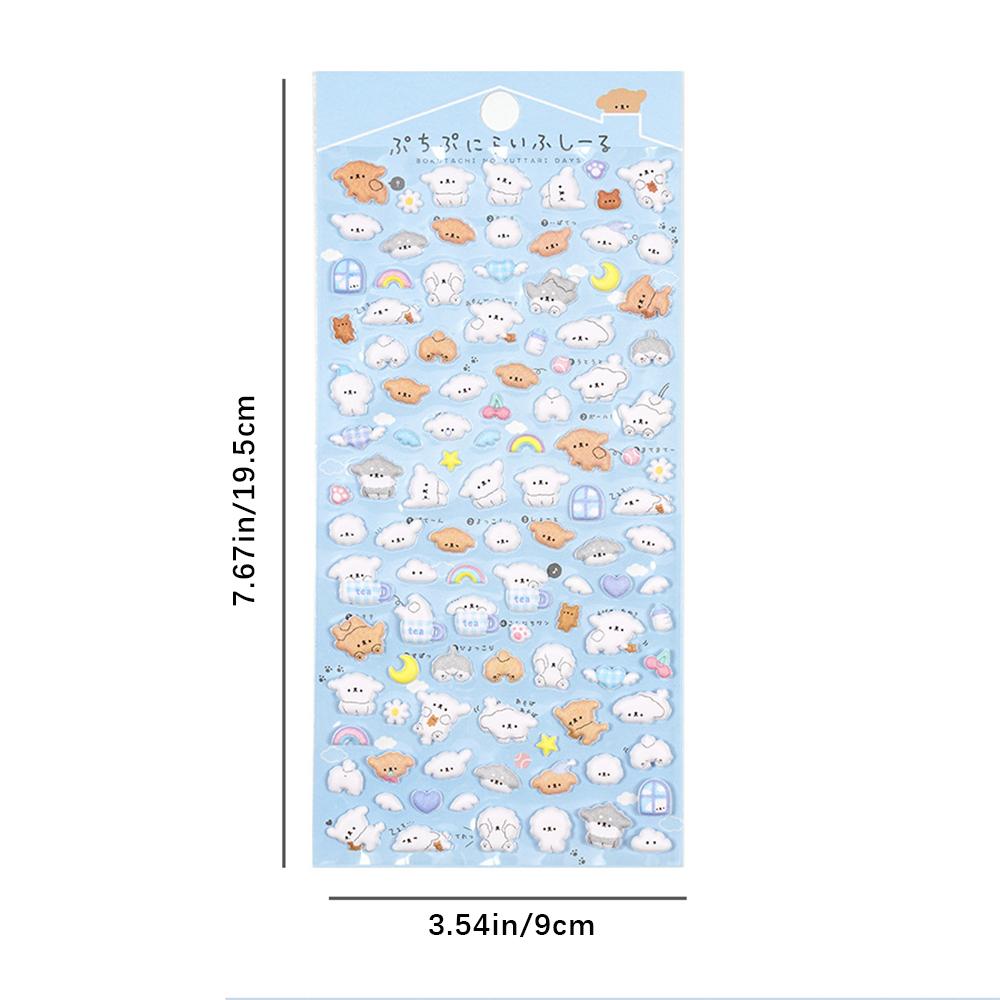 3 Pcs Kawaii Mini Animals Cartoon 3D Puffy Stickers Cute Scrapbooking DIY Journal Stationery Sticker Deco Aesthetic Art Supplies