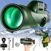 80x100 Monocular Telescope with Mobile Phone Clip and Tripod Is Used for Outdoor Camping Bird Watching and Wildlife Observation.