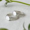 Warmrecord Silver925 Matte Oval Flast Star Ring_R039