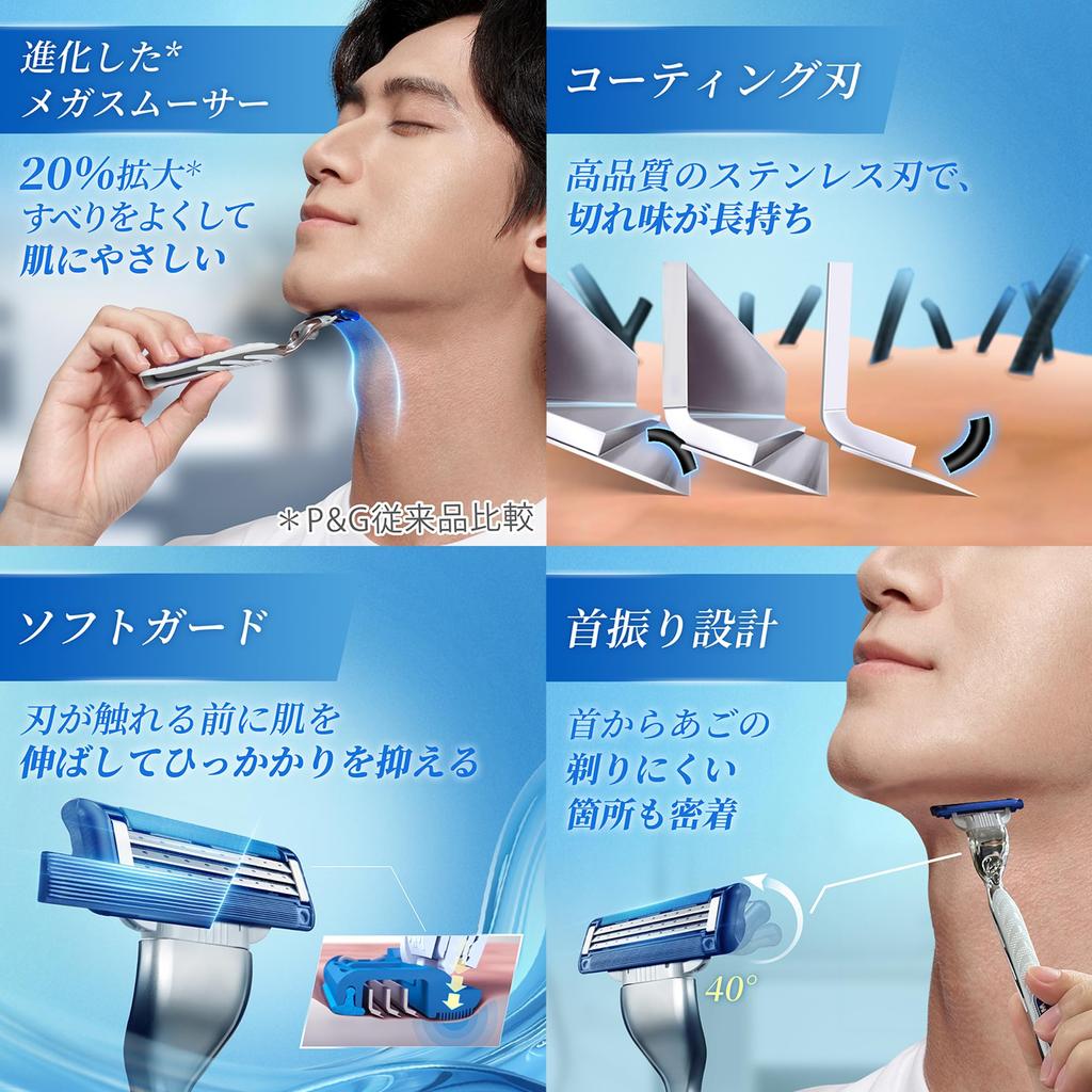Gillette Razor Body and 16 Replacement Blades Gentle on the Skin - - Skin-Friendly - Skin-Friendly