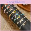 Rainbow Woven Love Heart Friendship Bracelet With Gold Cross Pendant For Women