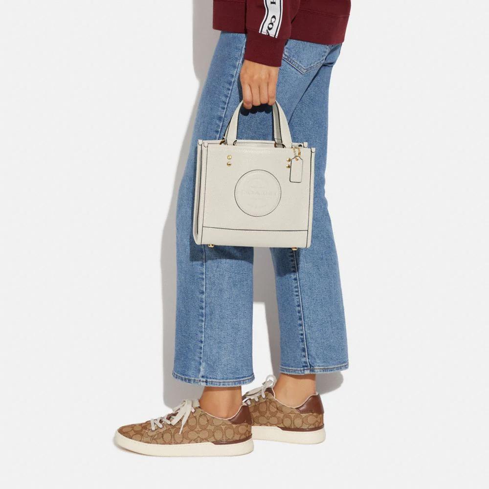 Coach Dempsey 22 Classic Detachable Shoulder Strap Leather Tote Bag Shopping Bag Crossbody Handbag Small Women Tote White C5268-IMCHK