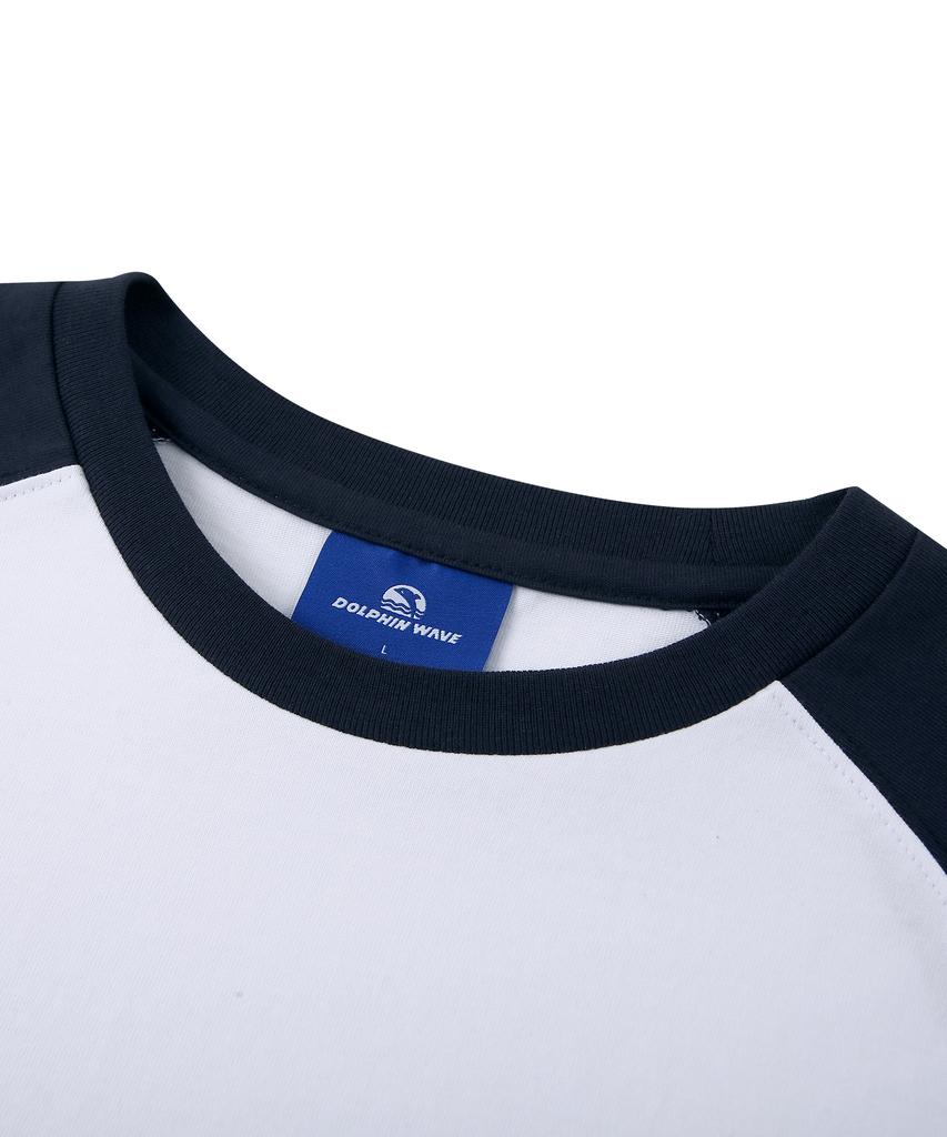 DOLPHIN WAVE APPAREL Dolphin Silicone Print Raglan Long Sleeve T-Shirt Navy