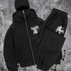 Zip-Up Hoodie and Sweatpants Set Streetwear Style All-Season Comfort Casual Wear Streetwear Zippered Sweater Hoodie