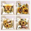 Sunflower Butterfly Print Family Gift Cushion Cover Living Room Sofa Decoration Home Chair Car Bedroom Decorative Pillowcase