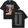 Vintage Washed Sabrina Carpenter Short N Sweet Album TShirt Men Women Summer Casual Oversized T-shirt Y2k Harajuku Clothing