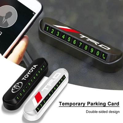 1Pcs New Car Temporary Parking Card Plate Badge Car Styling For TRD Toyota Crown Reiz Corolla Prada Alphard Yaris Camry GT86