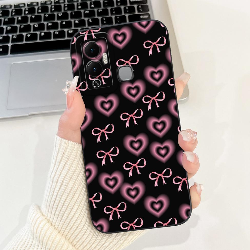 For Infinix Hot 12 Play Case Silicone Cute Fashion Butterfly Love Painted For Cover Inifnix Hot 12 Play Phone Case X6816 X6816C
