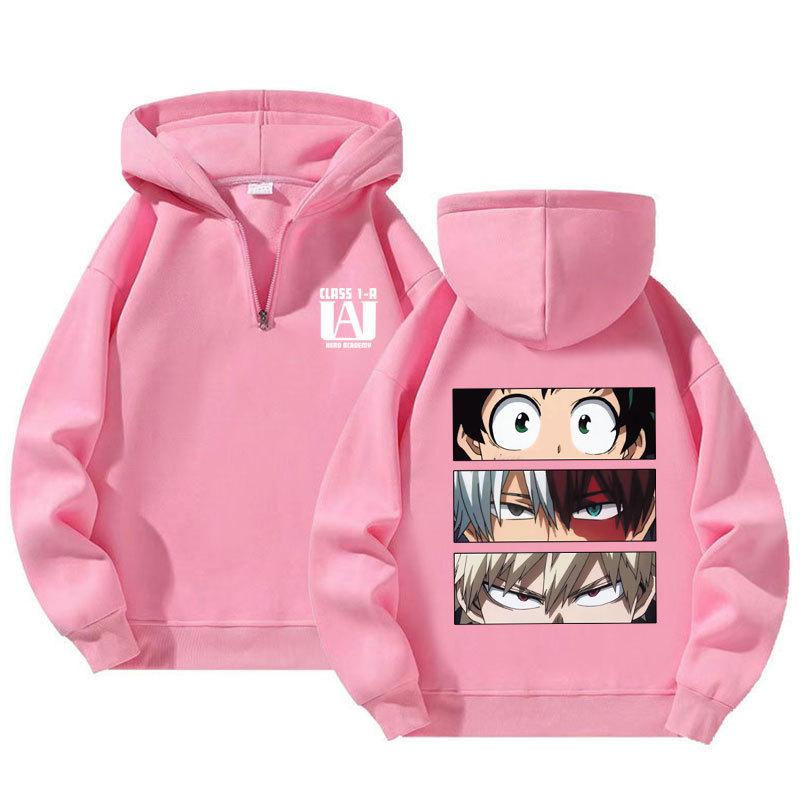 Japansk Anime My Hero Academia Hoodies Kawaii Harajuku Manga Grafisk Dragkedja Jackor Tryckta Streetwear Sweatshirts Unisex Pullovers Toppar