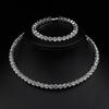 Fashion Wedding Accessories, Alloy Rhinestones Full of Diamonds, Zircon Jewelry Set, Silver-plated Sticker Neck Necklace Women