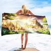 Oversized Microfiber Beach Towel Magic Forest, Quick Dry Sandproof Compact,Adult Extra Large Chair Towel Over Sand Free Sandless
