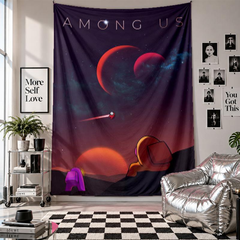 Wall TapestryAmong Us Art Hanging Cloth Decorative Background Cover for Room Decoration