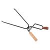 Fire Tong Charcoal Clip Metal Wooden Barbecue Firetongs Heat-Resistant Carbon Picking Clip Outdoor Picnic Fireplace Clamp