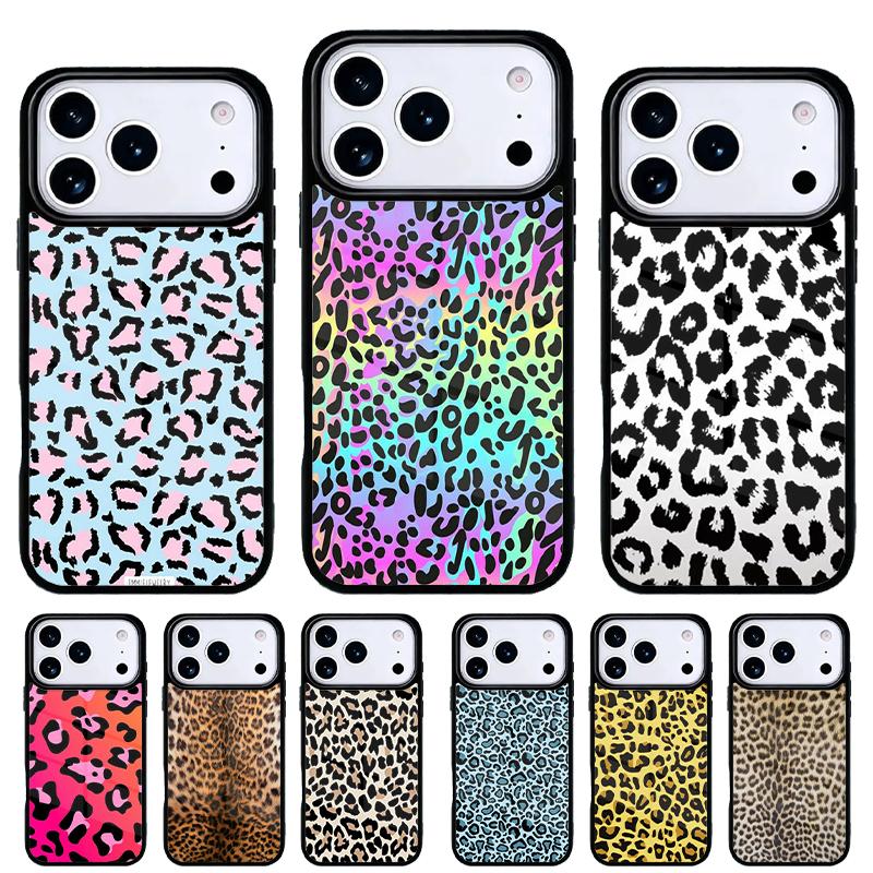 Leopard Skin Phone Case for iPhone 17 16 15 14 13 Pro Max Back Cover for 12 11 Pro Coque