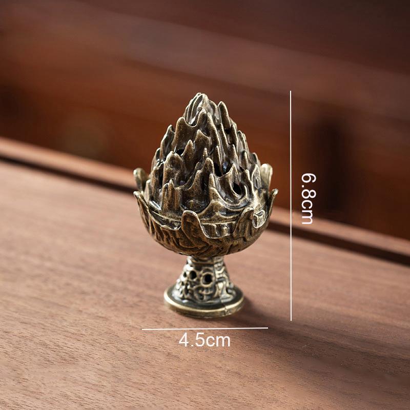 Vertical Incense Burner Mini Alloy Hollow Incense Holder Portable Tabletop Ornament Home Aromatherapy Burner Desk Decoration
