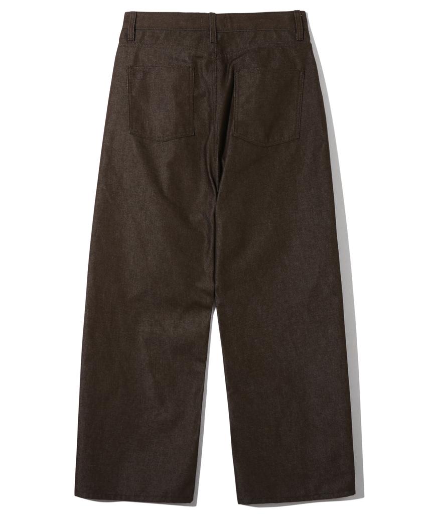 BASEMOMENT Non-Faded Curved Denim Pants Brown