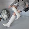 Mode Dames Hoge Knie Lengte Laarzen Designer Mode Puntige Leren Schoenen Nieuwe Trend Lopen Jurk Elegant Motorfiets Botas Mujer