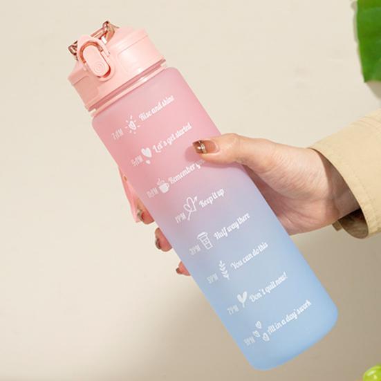 750ml Drinking Bottle Gradient Large Capacity Leak-proof Ins Style Traveling Straw Design Drinking Jug Daily Use