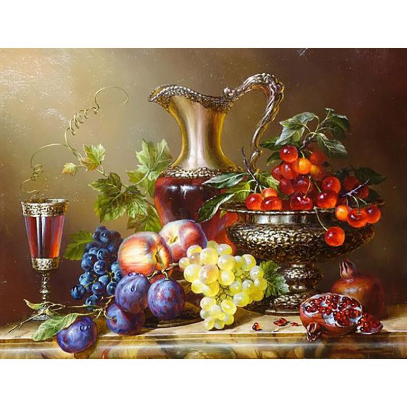 Fruit DIY 5D Diamond Painting Full Round Drill Cartoon Diamond Embroidery Cross Stitch Mosaic Kits Wall Art Home Decor