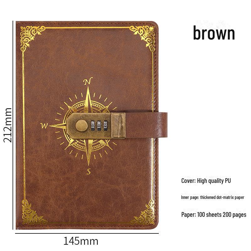 A5 Retro Wachtwoord Notitieboek Geschenkdoos Set: Kantoorzakenvergadering Dagboek met Aanpasbare Logo Optie.