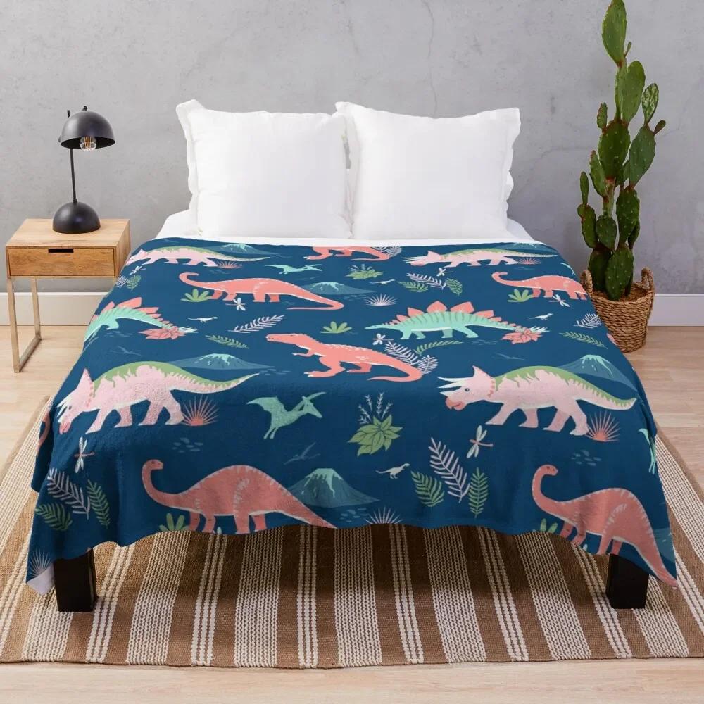 Cartoon Dinosaur Throw Blanket Soft Lightweight Durable Cozy Bed Couch Travelling Camping Blanket Plush for Kids Teen Adult