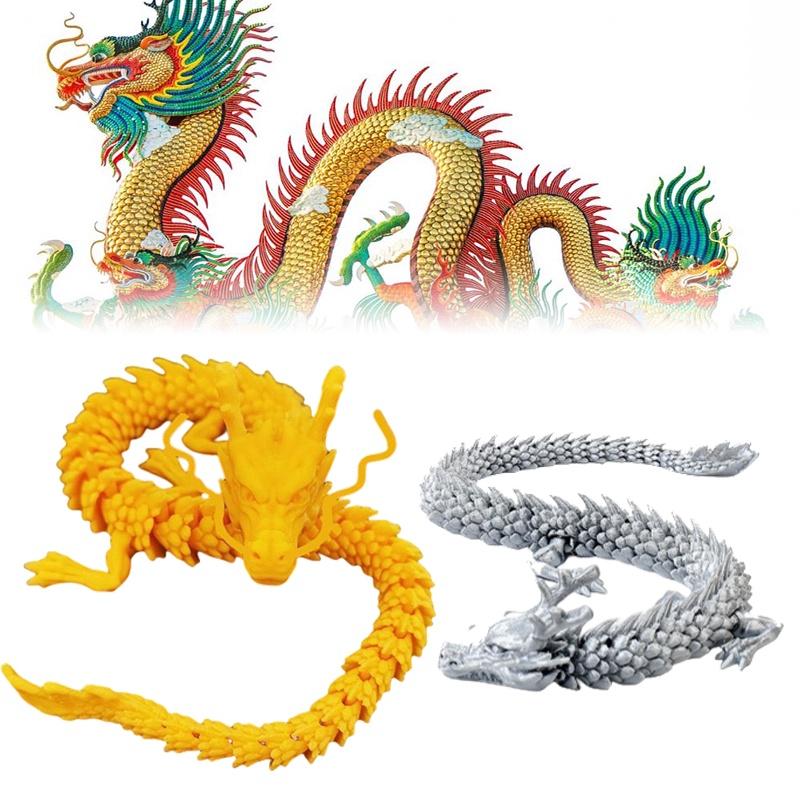 Resin 3d Printed Chinese Dragon With Movable Joints For Aquarium Decoration