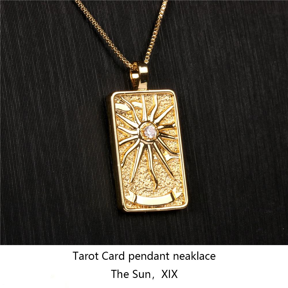 Fashion Tarot Card Pendants Necklaces for Women 2024 Goth Stainless Steel Tarot Moon Choker Necklace Tarot Divination Jewelry