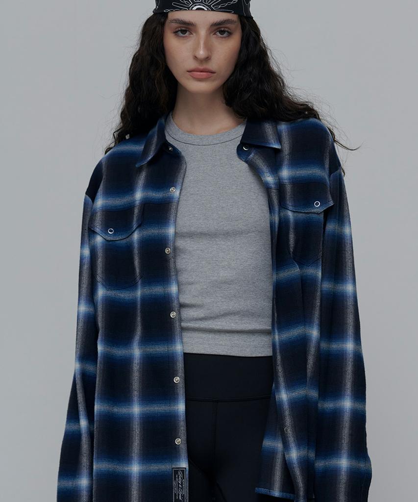 Aenitaimlolig Viola Check Shirt-Blue(W)
