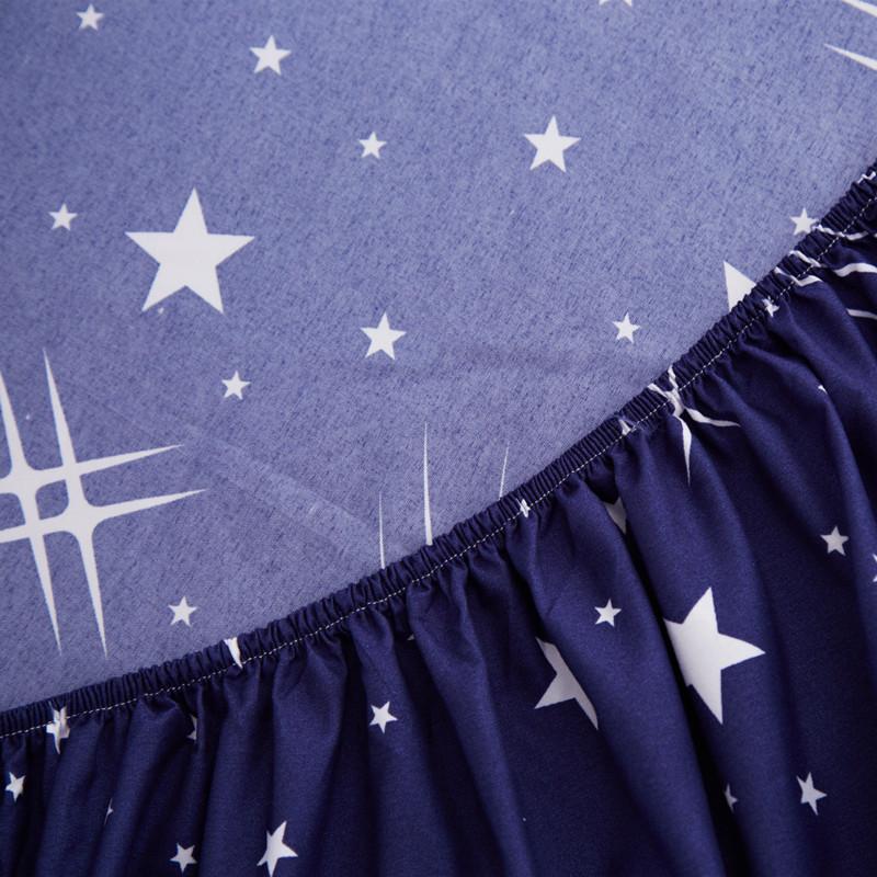 3pc Bed Sheet with Pillowcase Geometric Printed Fitted Sheet With Elastic Bed Linen Polyester Mattress Cover Queen Size
