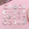 Ancient Silver Star, Moon, Sun Ball Pendant - DIY Jewelry Accessory