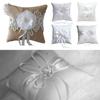 15*15 cm 20*20 cm Ringkussen Kussen Witte Zijde Jute Sieraden Kussens Lint Strik Ring kussen
