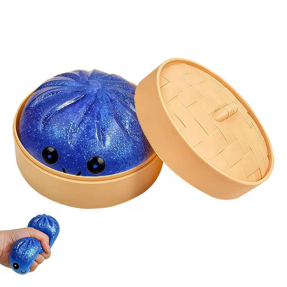 Jouet Squishy Boulette Multicolore Scintillant Réaliste – Montée Lente Doux à Presser Décompression Soulagement de l'Anxiété Balle Sensorielle à Presser