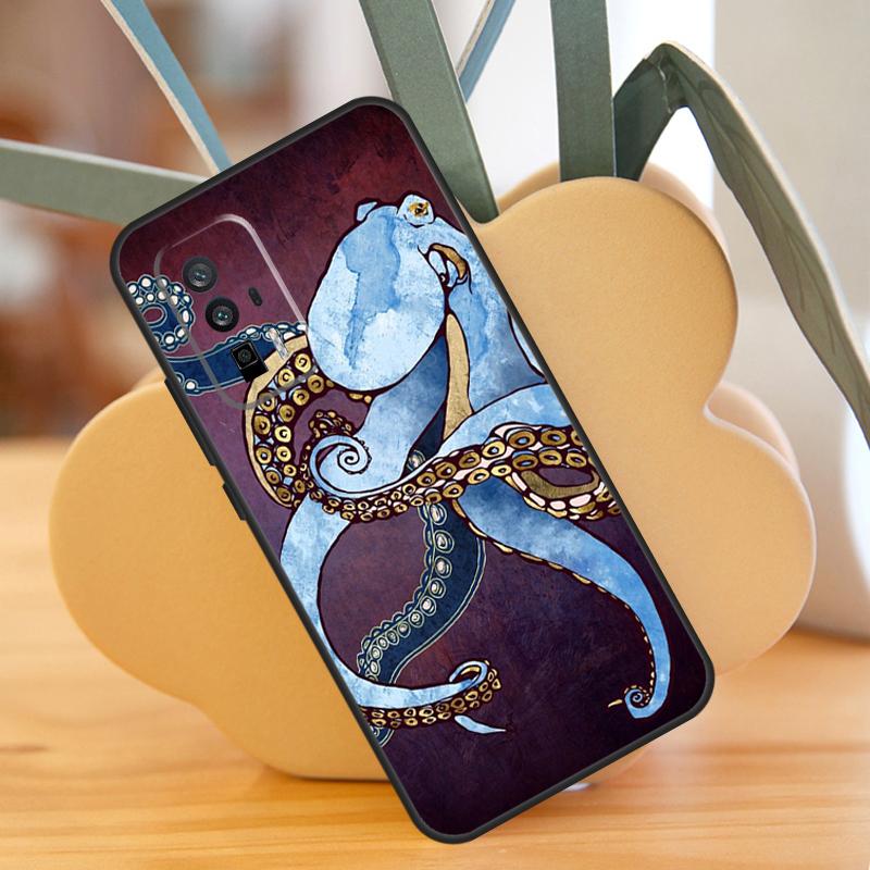 Marine Life Ocean Octopus Case For POCO F6 Pro X6 X5 X3 F3 F5 M6 M5s Xiaomi 13T Pro 11T 12T 12 13 Lite 14 Ultra Cover
