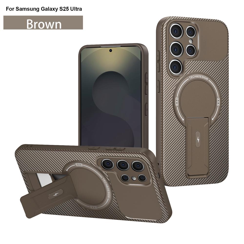 Capa Armadura Magnética Antichoque com Suporte para Carregamento Sem Fio Magsafe Para Samsung Galaxy S22 S23 Plus S24 Ultra S25 FE Capa com Suporte