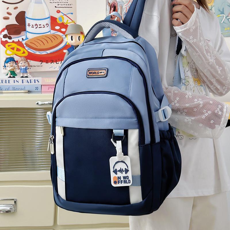 Nouveau Style de Sac d'École pour Collégiens et Lycéens Style Coréen Street Fashion Sac à Dos Décontracté Grande Capacité Sac à Dos Simple pour le Campus