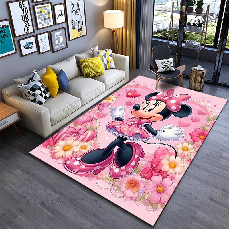 Best Seller Mickey Minnie Theme Cartoon Rug Bedroom Living Room Anime Carpets for Boys Girl Room Floor Mat Decor Non-Slip Rug