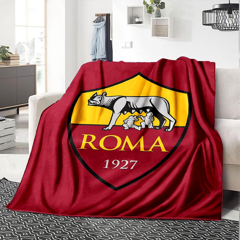 1pc Blanket - Rome logo Print Design,Lightweight Blanket for Sofa,Bed- Soft &Warm,Gift for All Seasons