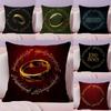 The L-Lord Of The R-Rings Cushion Cover Linen Organic Fabric Double-Sided Printing Breathable Pillow Case Sofa Home Decor Gift