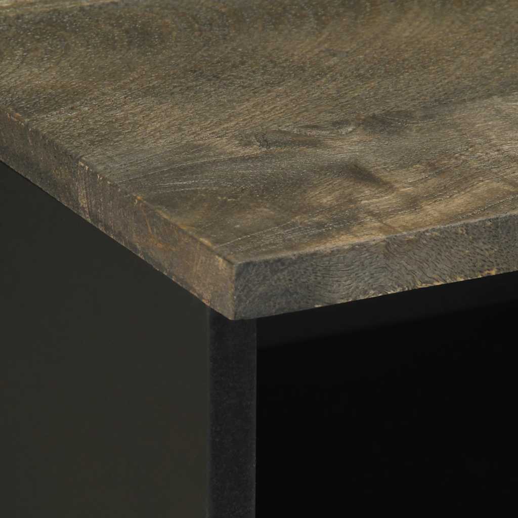 Nightstand Black 40x33x46 cm Solid Mango Wood