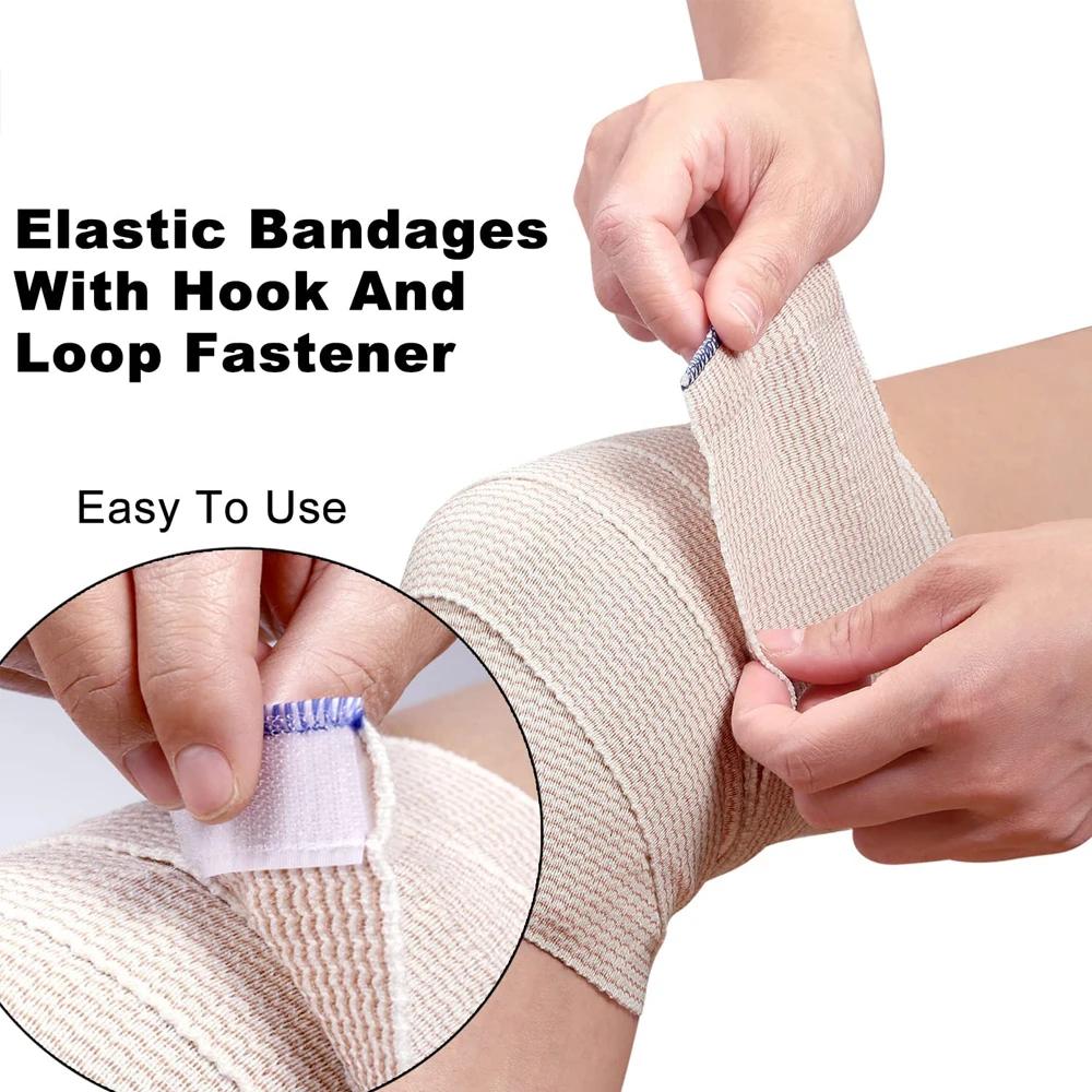 1 Roll Elastic Bandage Wrap Compression Bandage with Self-Closure, Ideal for Calf,Sports, Sprains,Wrist,Ankle and Foot