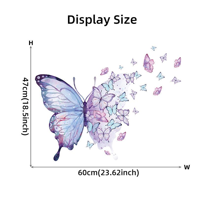 Autocollants muraux papillon violet, pour chambre à coucher, décoration de salon, sparadrap muraux pour chambre de filles, papier peint amovible, peintures murales en Pvc