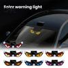 Solar Car Warning Lights LED Light with Animated Devil Eyes Shape, Powered/Type-C Personalized Interior Mods Charging Windshield Lamp, Vibration