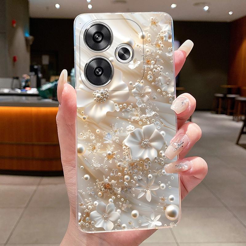 For Xiaomi Poco F6 5G Case Clear Luxury Fashion Butterfly Flower Soft Silicone TPU Casing For Redmi Turbo 3 PocoF6 5G Phone Case