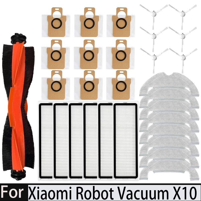 For Xiaomi Robot Vacuum X10 Replacement Spare Parts Accessories Main Side Brush Hepa Filter Mop Cloth Dust Bag