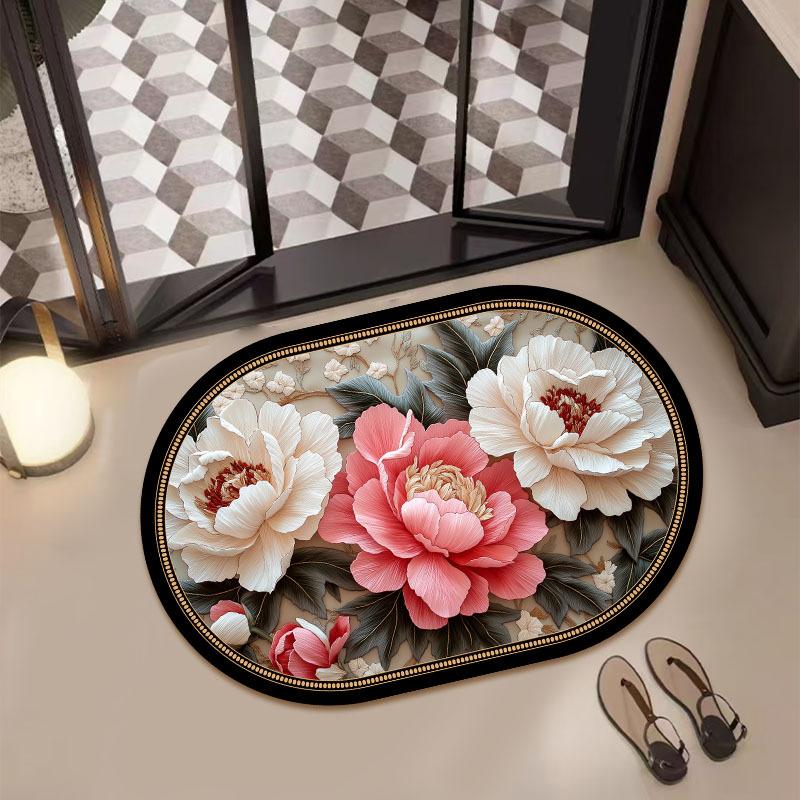 New Chinese Style Bathroom Floor Surface Mats Restroom Moisture Moisture-wicking Quick Drying Dirt Resistant Anti Slip Foot Mats Diatom Mud Soft